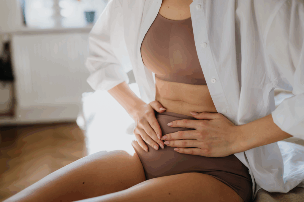Woman experiencing symptoms of premature menopause due to endometriosis